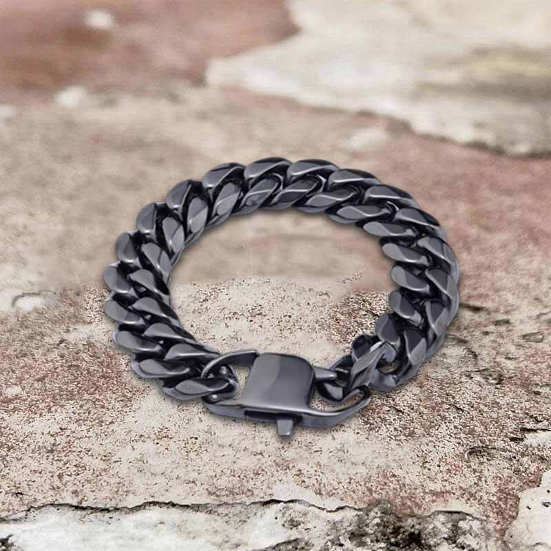 Solid Color Cuban Link Chain Stainless Steel Bracelet