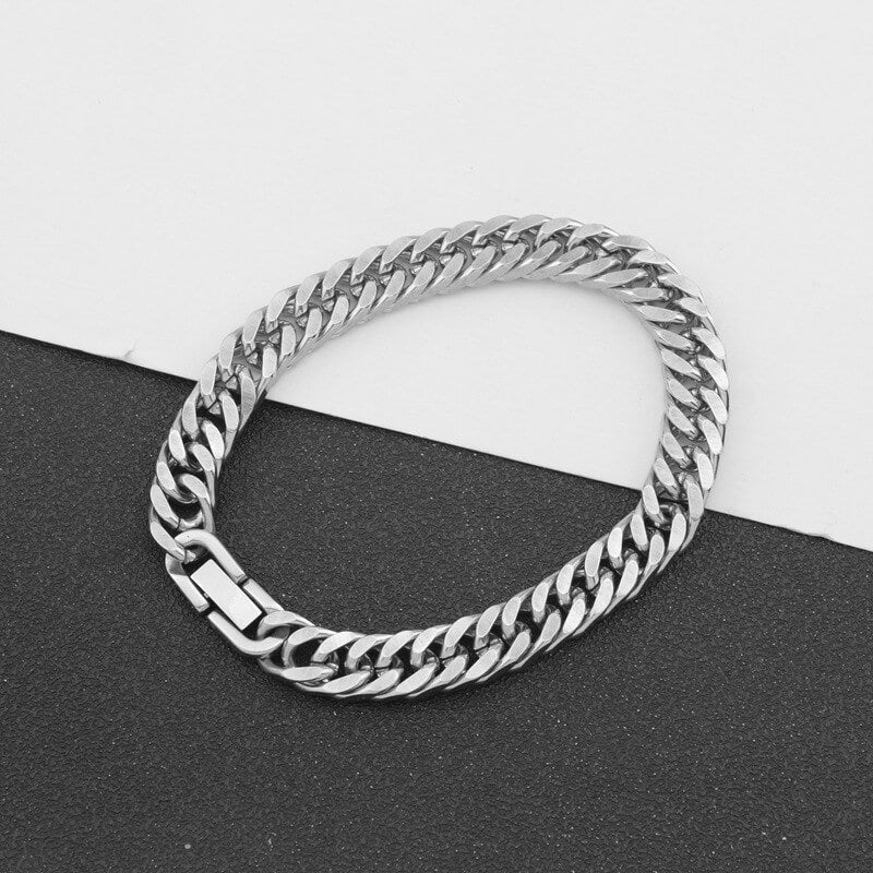 Solid Color Curb Link Chain Stainless Steel Bracelet