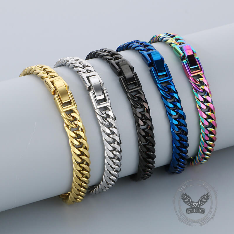 Solid Color Curb Link Chain Stainless Steel Bracelet