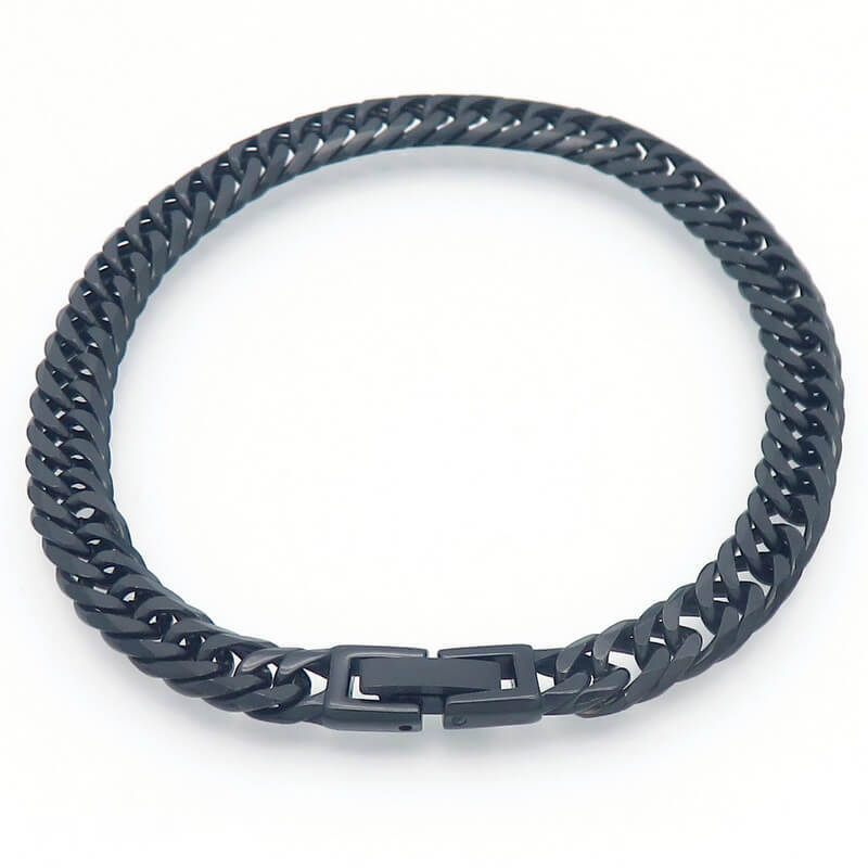 Solid Color Curb Link Chain Stainless Steel Bracelet