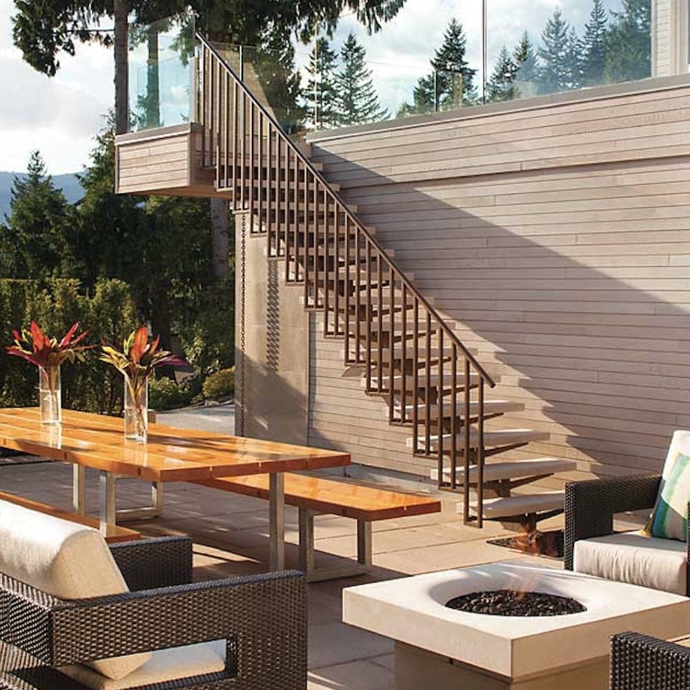 Solus Elevated Halo 36-Inch Square Ultra High-Performance Concrete Gas Fire Pit