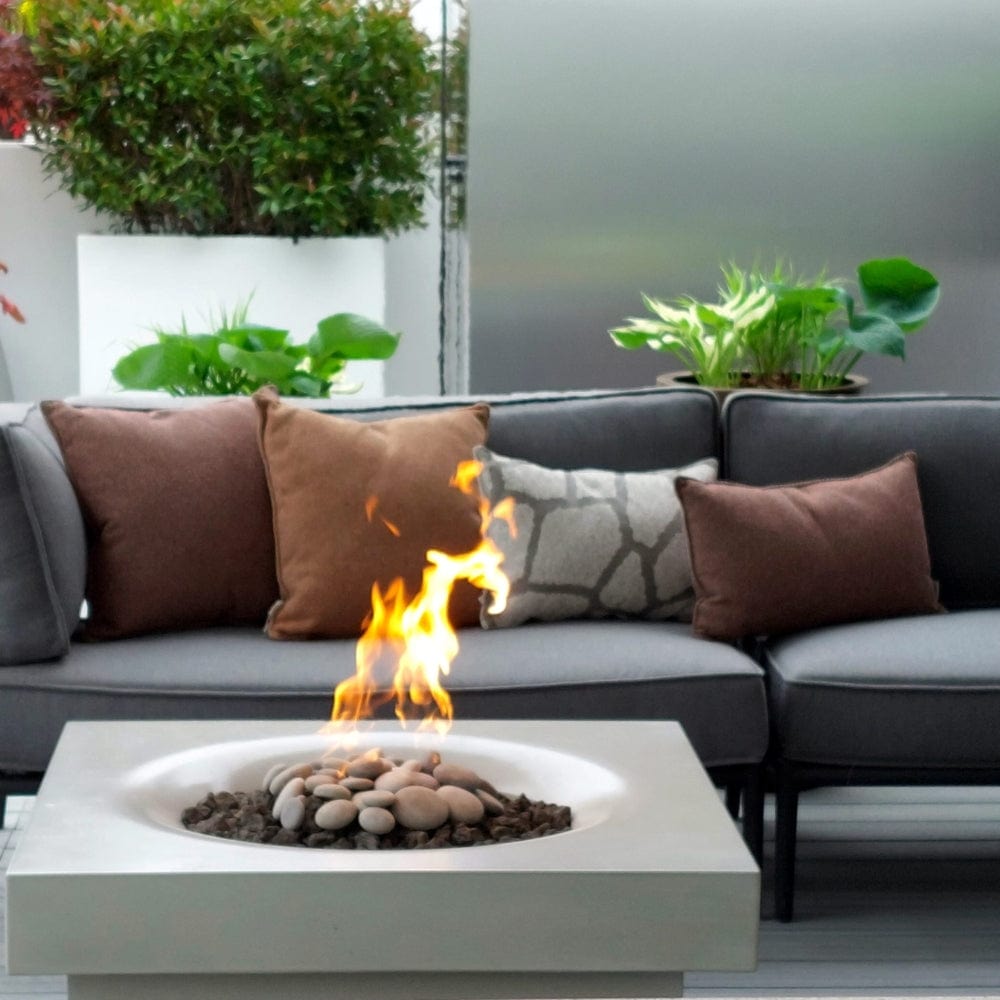 Solus Elevated Halo 36-Inch Square Ultra High-Performance Concrete Gas Fire Pit