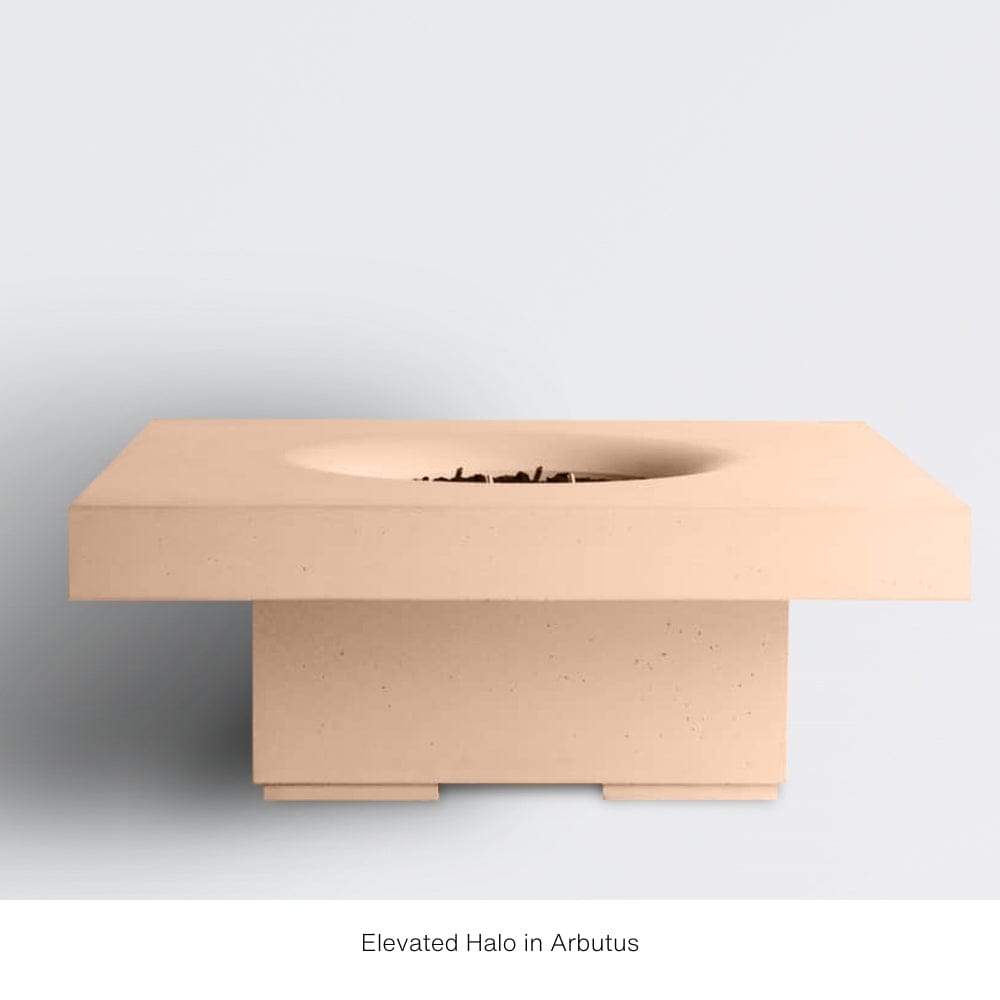 Solus Elevated Halo 36-Inch Square Ultra High-Performance Concrete Gas Fire Pit