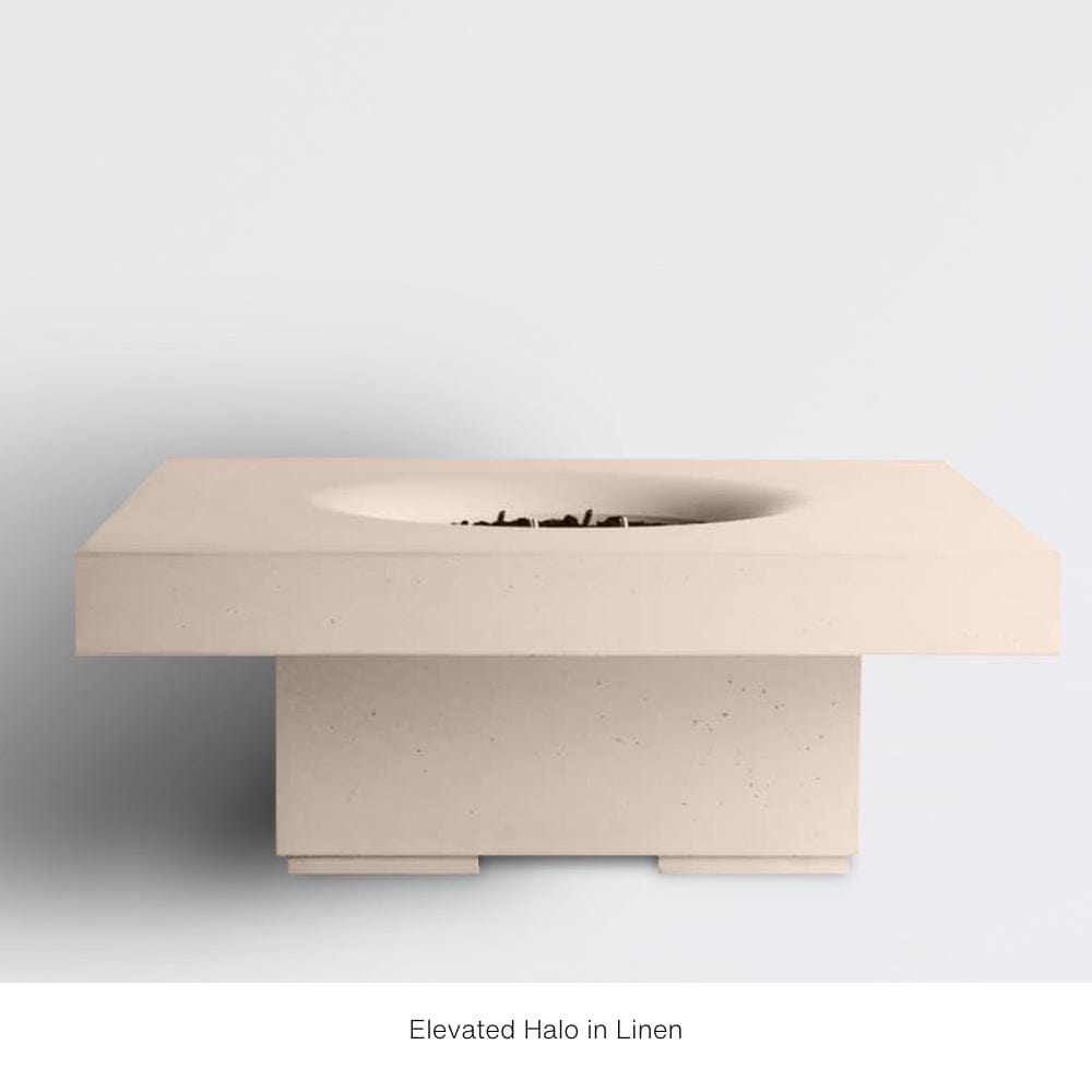 Solus Elevated Halo 36-Inch Square Ultra High-Performance Concrete Gas Fire Pit
