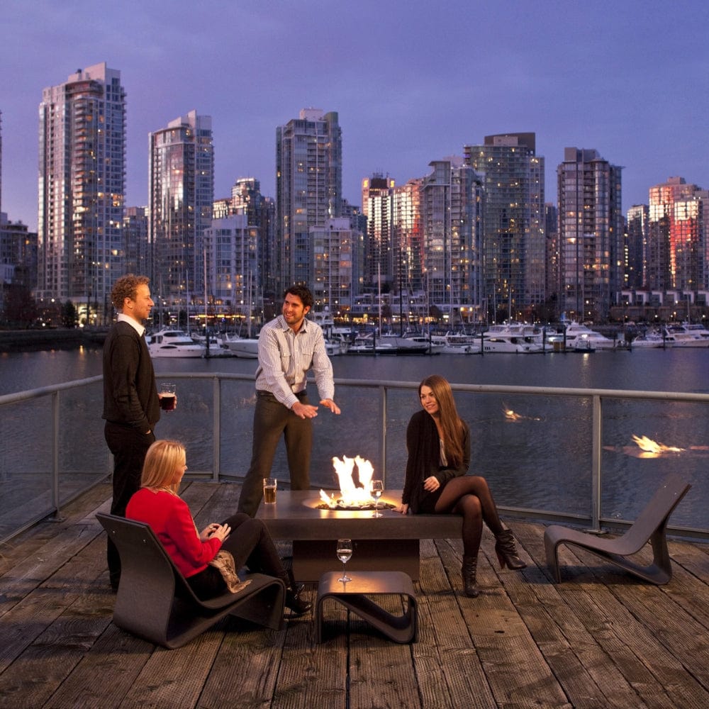 Solus Elevated Halo 48-Inch Square Ultra High-Performance Concrete Gas Fire Pit