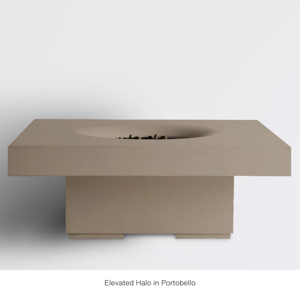 Solus Elevated Halo 48-Inch Square Ultra High-Performance Concrete Gas Fire Pit