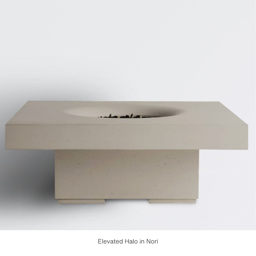 Solus Elevated Halo 48-Inch Square Ultra High-Performance Concrete Gas Fire Pit