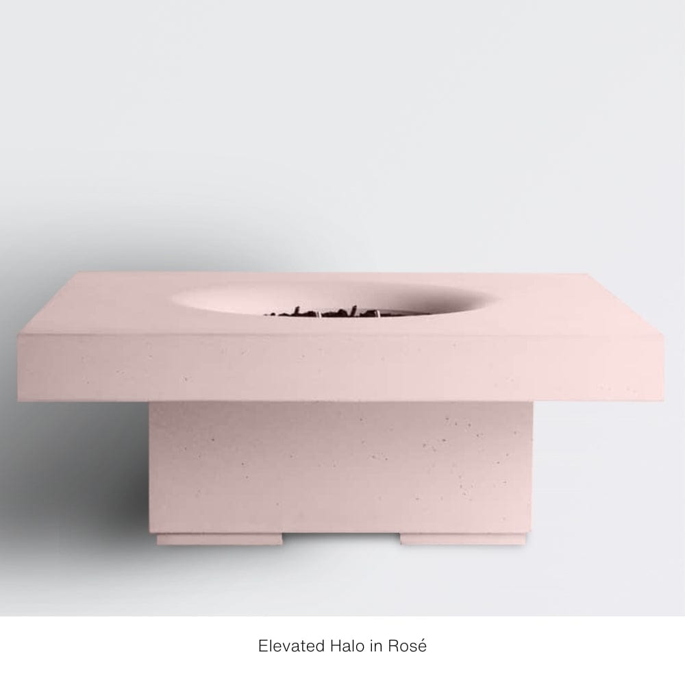 Solus Elevated Halo 48-Inch Square Ultra High-Performance Concrete Gas Fire Pit