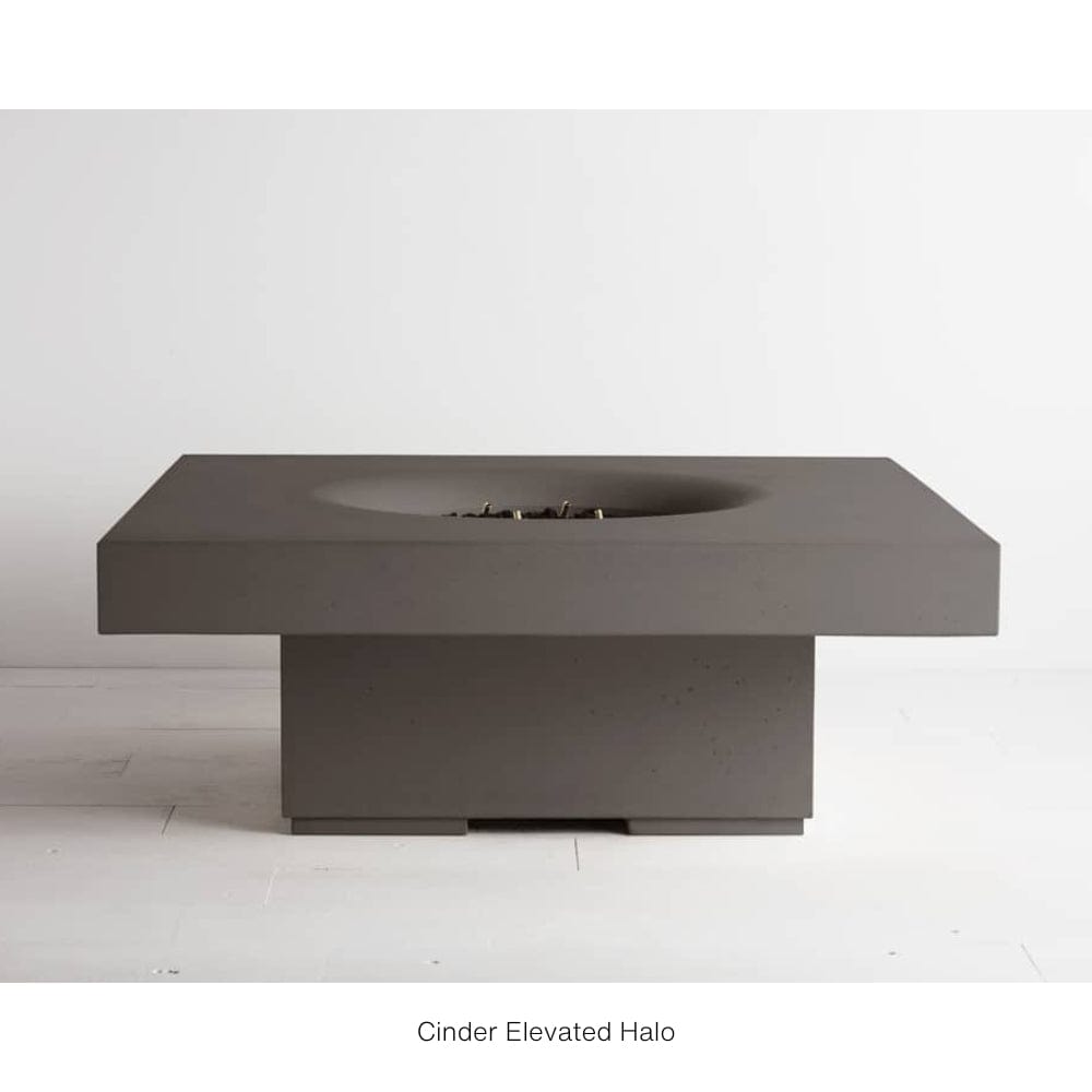 Solus Elevated Halo 48-Inch Square Ultra High-Performance Concrete Gas Fire Pit