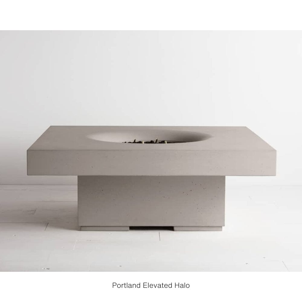 Solus Elevated Halo 48-Inch Square Ultra High-Performance Concrete Gas Fire Pit
