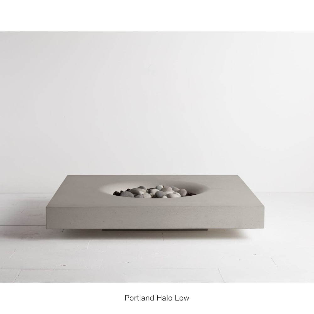Solus Halo Low Square Ultra High-Performance Concrete Gas Fire Pit