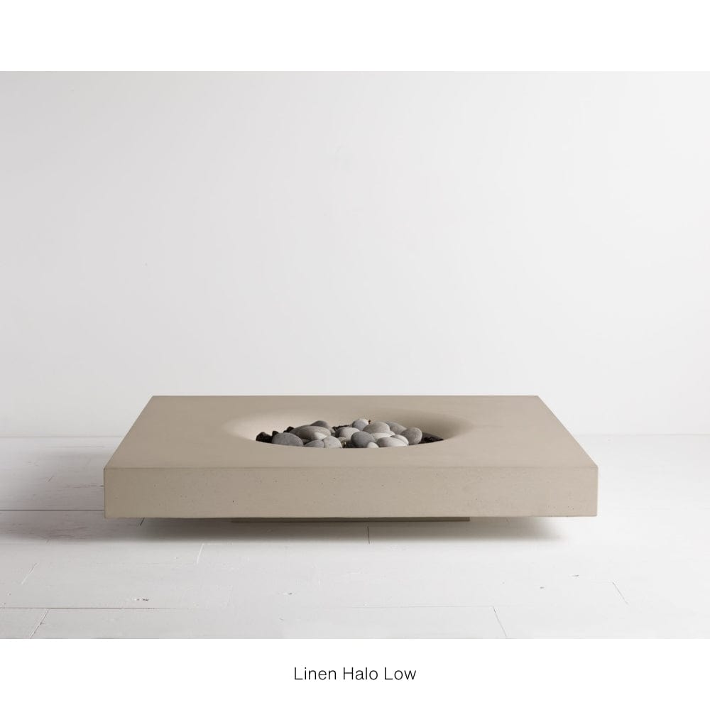 Solus Halo Low Square Ultra High-Performance Concrete Gas Fire Pit