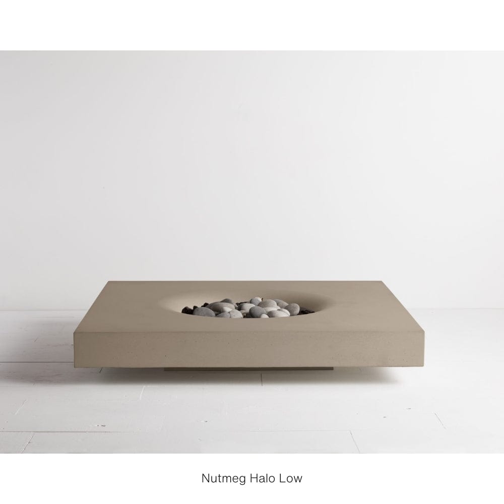 Solus Halo Low Square Ultra High-Performance Concrete Gas Fire Pit