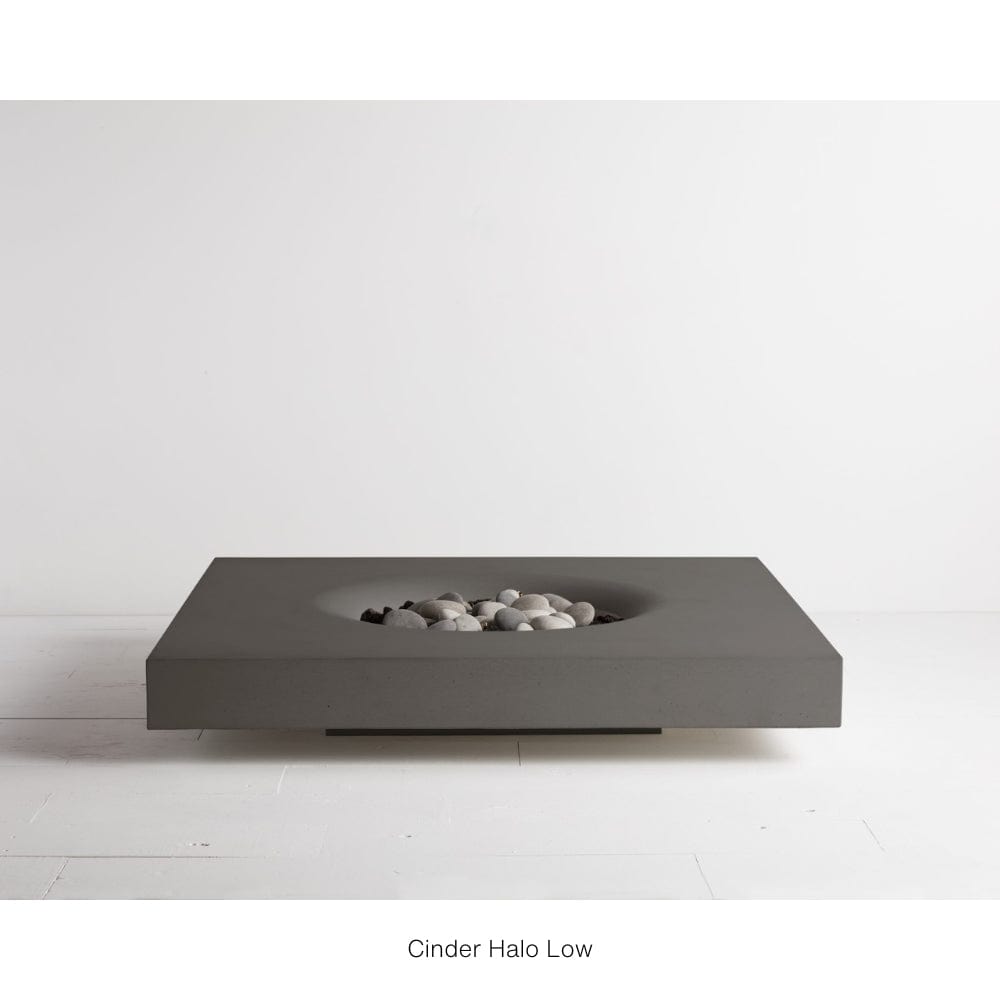 Solus Halo Low Square Ultra High-Performance Concrete Gas Fire Pit
