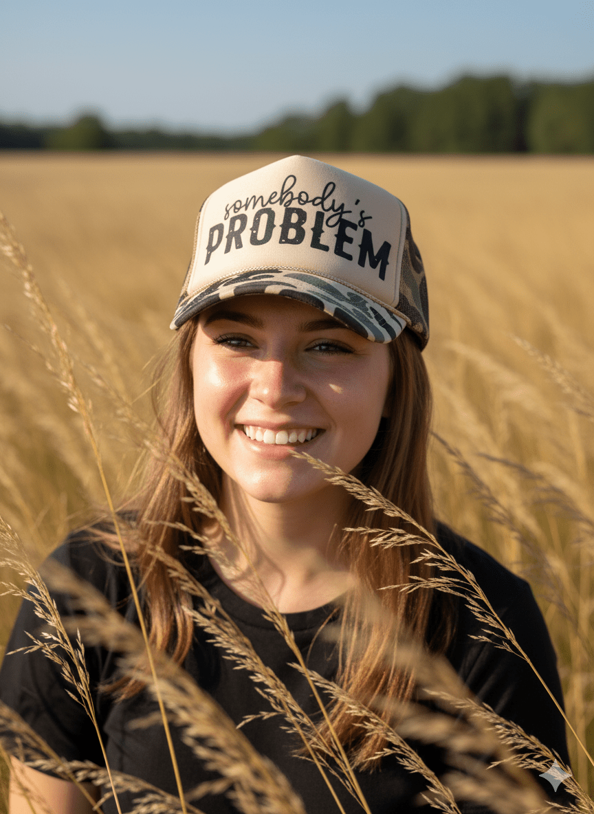 Somebody's Problem Camo Trucker Hat