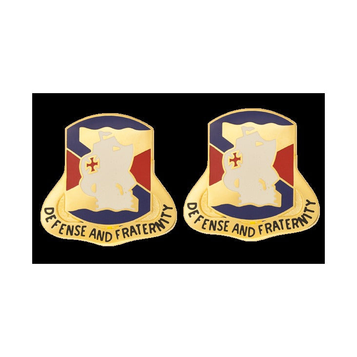 South U.S. Army Unit Crest DUI - 1 PAIR - DEFENSE AND FRATERNITY