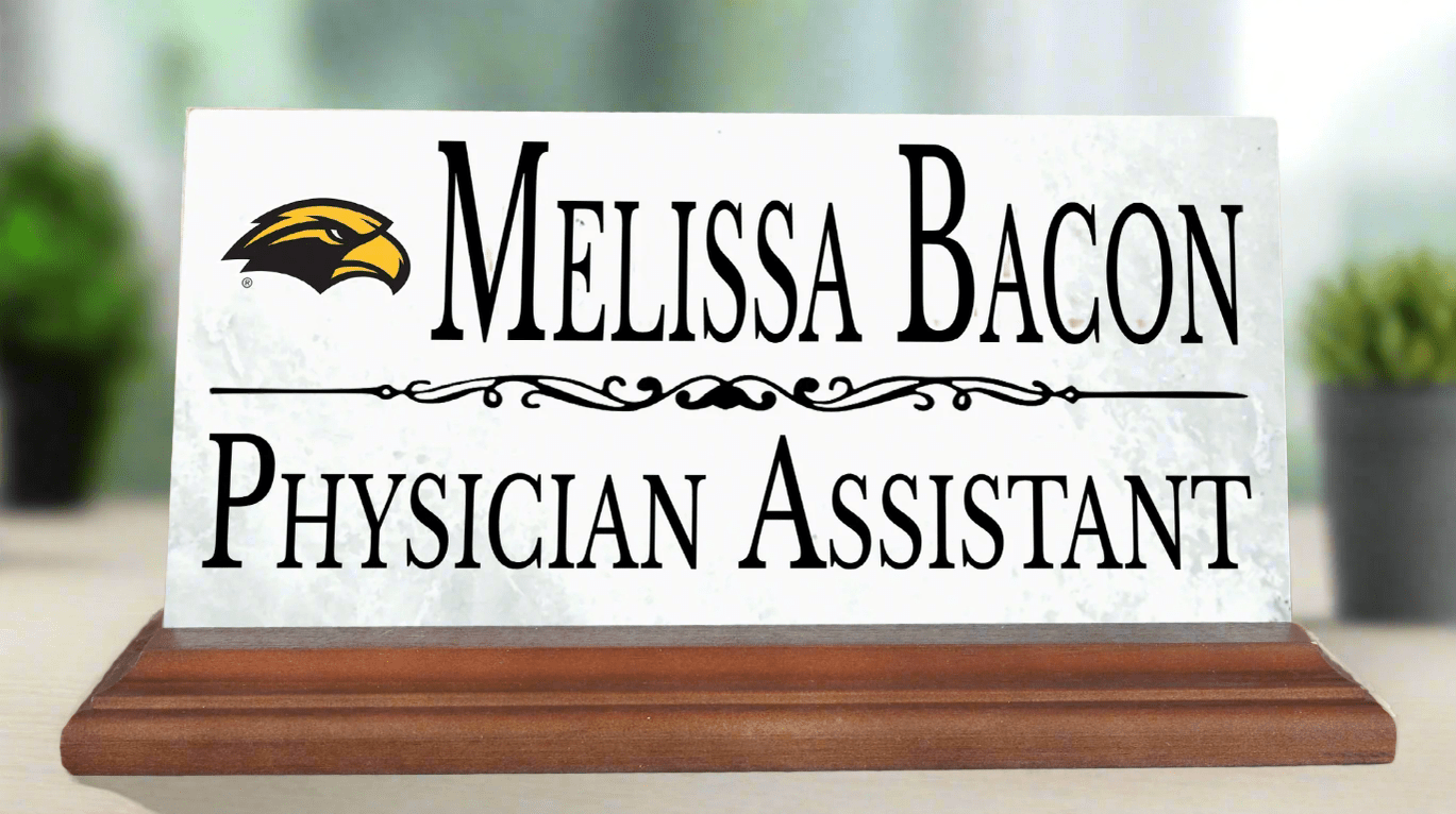 Southern Miss Desk Nameplate – Solid Marble Name Plate Sign with Personalized Title