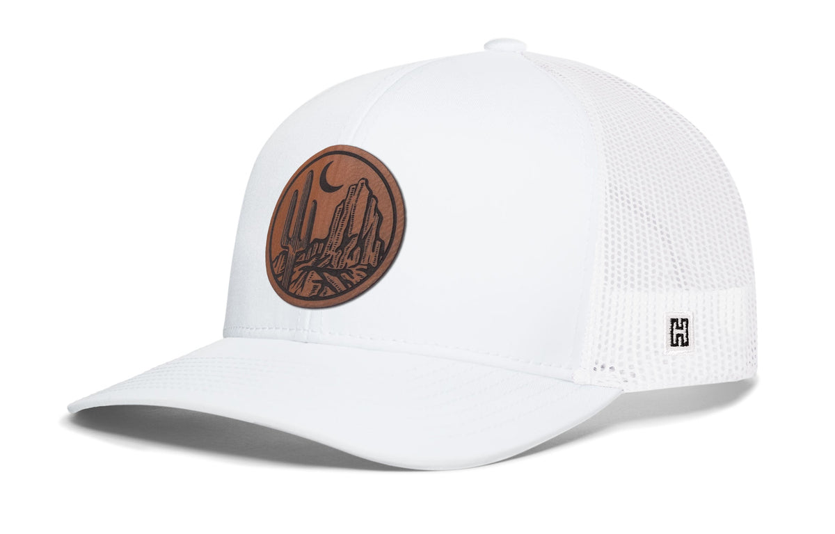 Southwest Sunset Trucker Hat  |  Faux Leather Desert Snapback