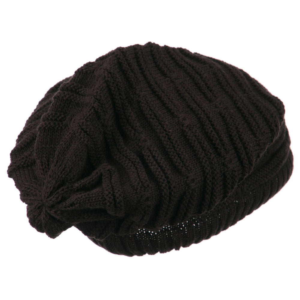 Big Size Stripe Patterned Deep Vintage Beanie