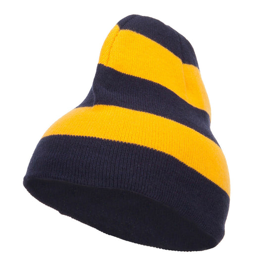 Striped Knit Short Beanie