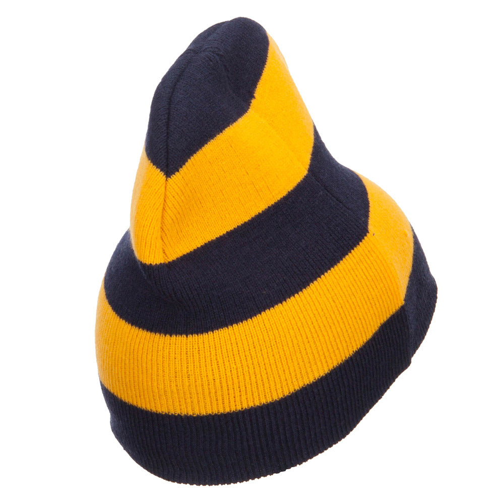 Striped Knit Short Beanie
