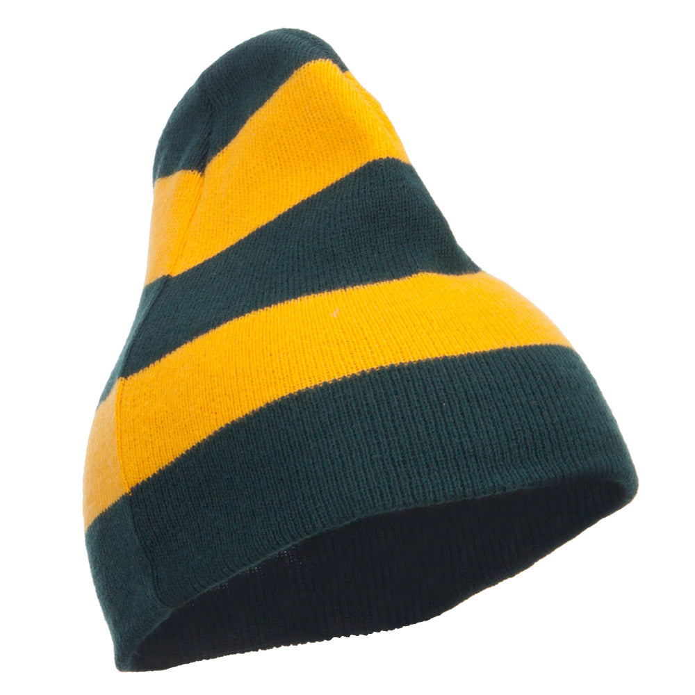 Striped Knit Short Beanie
