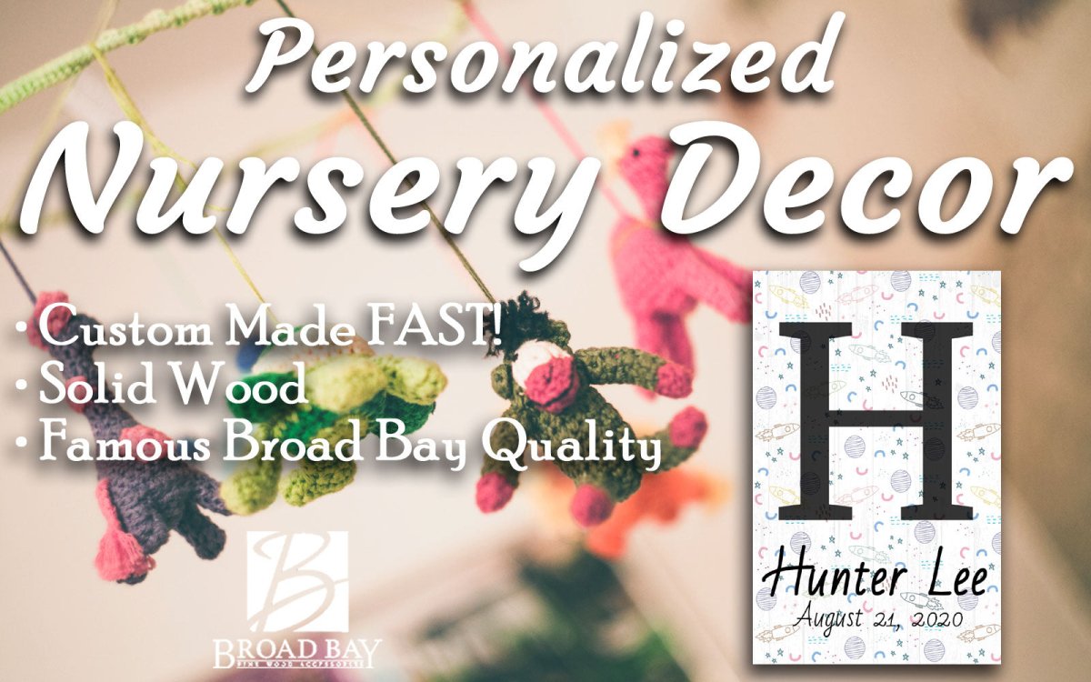 Space Theme Personalized Child's Monogram Name Sign Nursery Bedroom Decoration