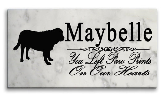 Spanish Mastiff Memorial Stone Personalized Dog Garden Plaque Marker Outdoor or Indoor