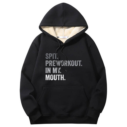 Spit Preworkout In My Mouth Crew Collar Fleece Sherpa Hoodie