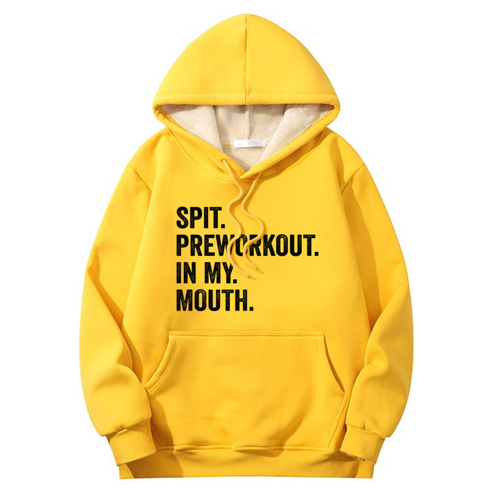 Spit Preworkout In My Mouth Crew Collar Fleece Sherpa Hoodie