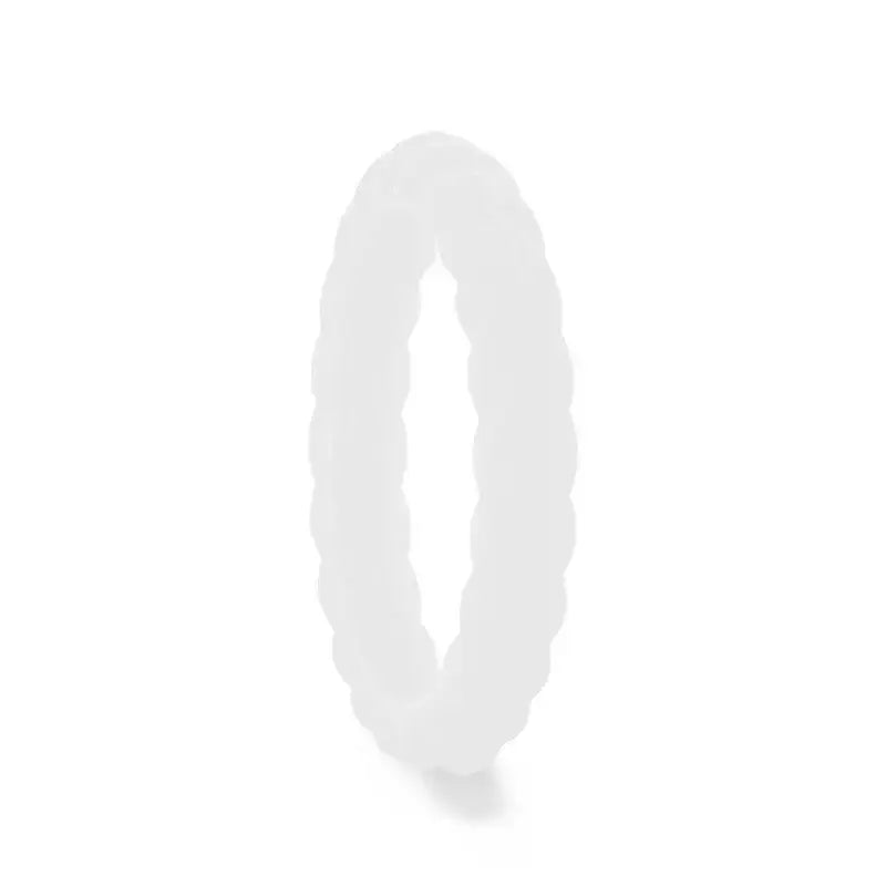 SNOW Stackable Twist Silicone Ring for Women White Comfort Fit Hypoallergenic Thorsten - 2mm