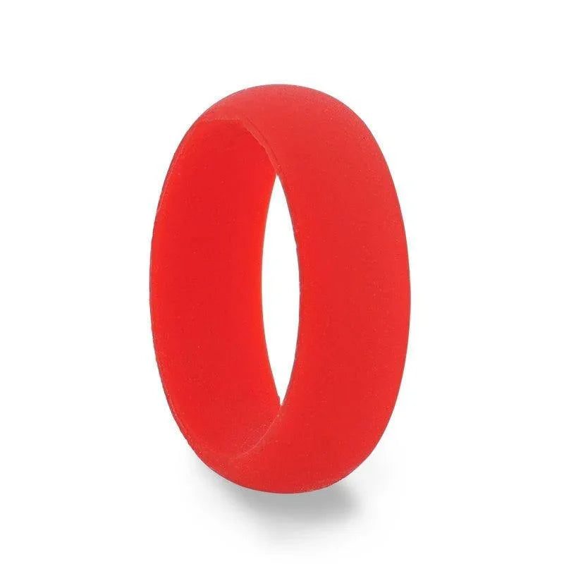 AMOROUS Silicone Ring for Men and Women Red Comfort Fit Hypoallergenic Thorsten - 8mm
