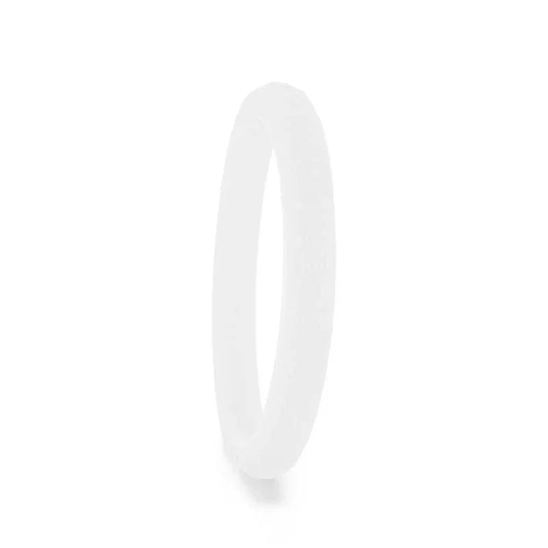 HOWLITE Stackable Faceted Silicone Ring for Women White Comfort Fit Hypoallergenic Thorsten - 2mm