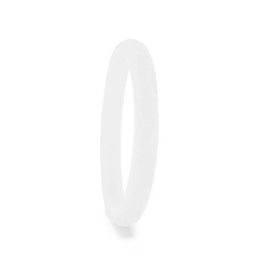 HOWLITE Stackable Faceted Silicone Ring for Women White Comfort Fit Hypoallergenic Thorsten - 2mm