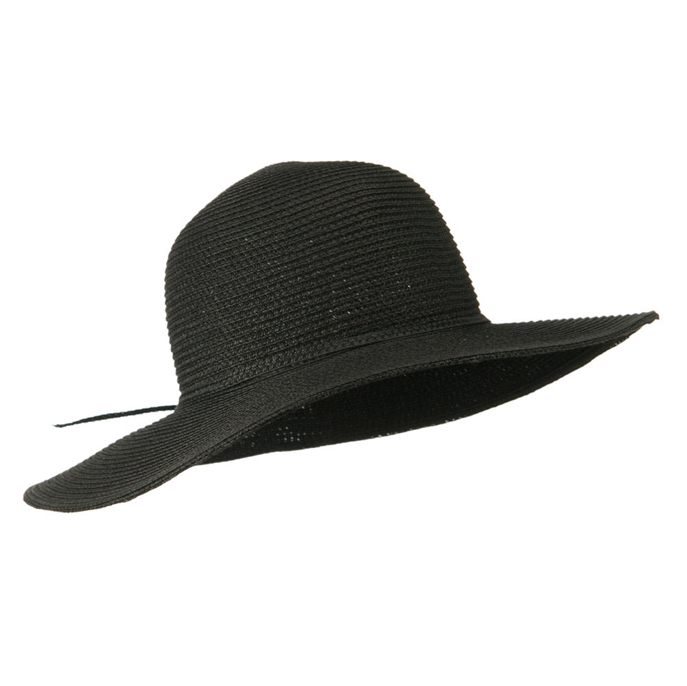 Paper Braid Flat Brim Self Tie Hat