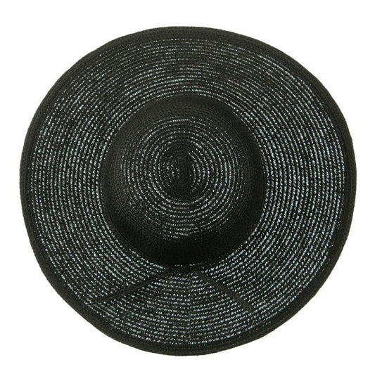 Paper Braid Flat Brim Self Tie Hat