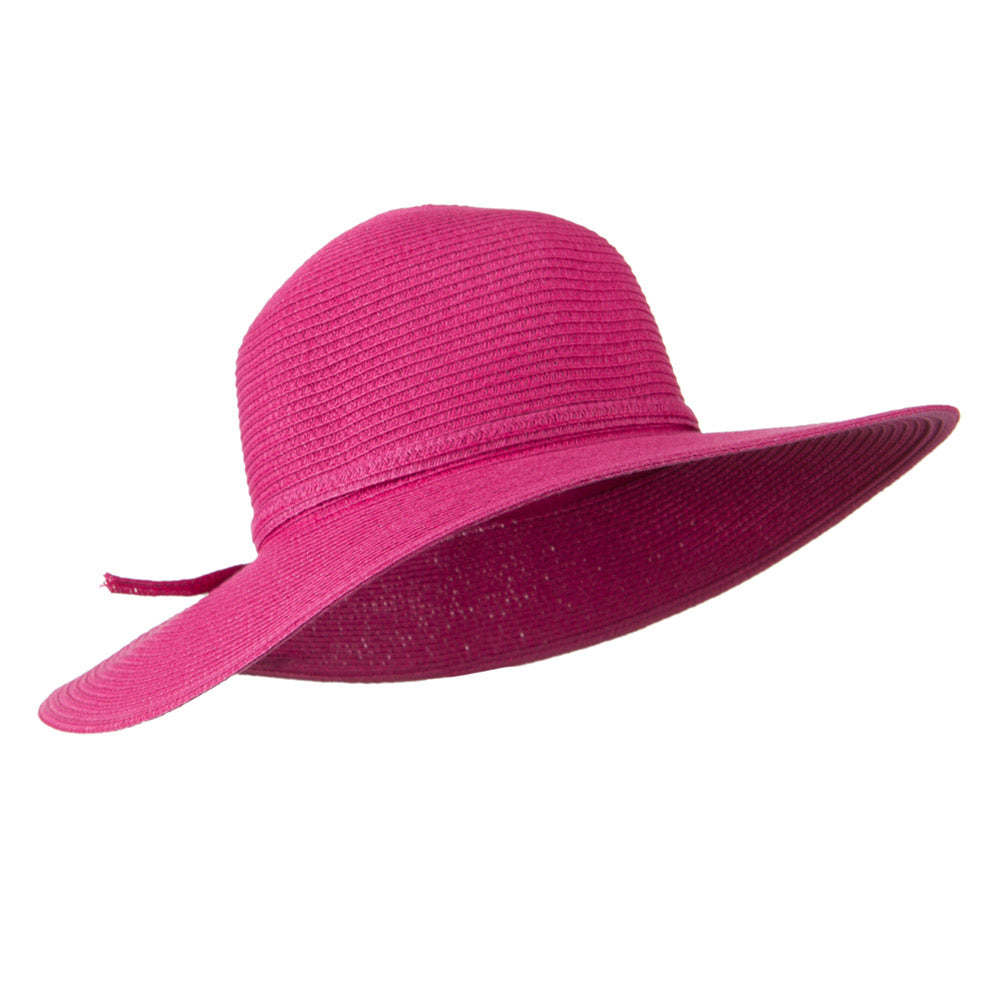 Paper Braid Flat Brim Self Tie Hat