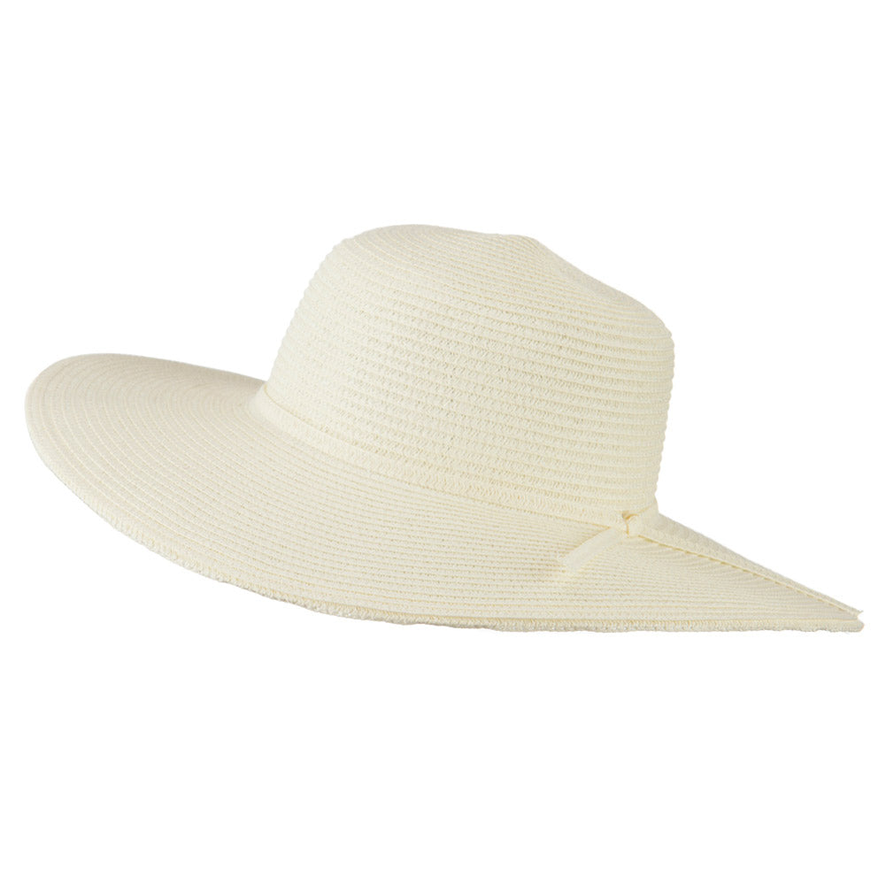 Paper Braid Flat Brim Self Tie Hat