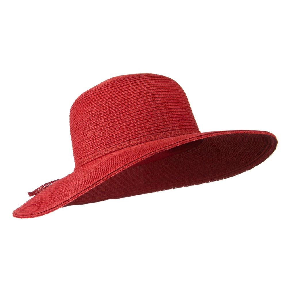 Paper Braid Flat Brim Self Tie Hat