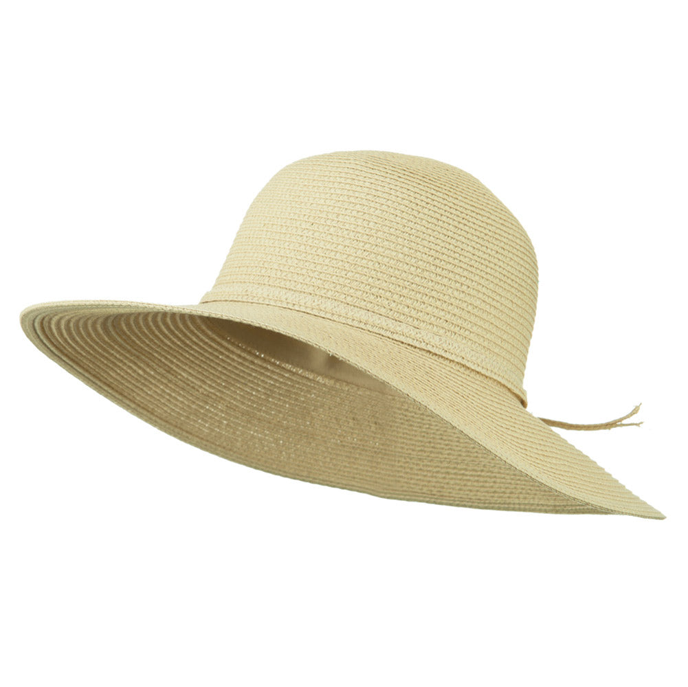 Paper Braid Flat Brim Self Tie Hat