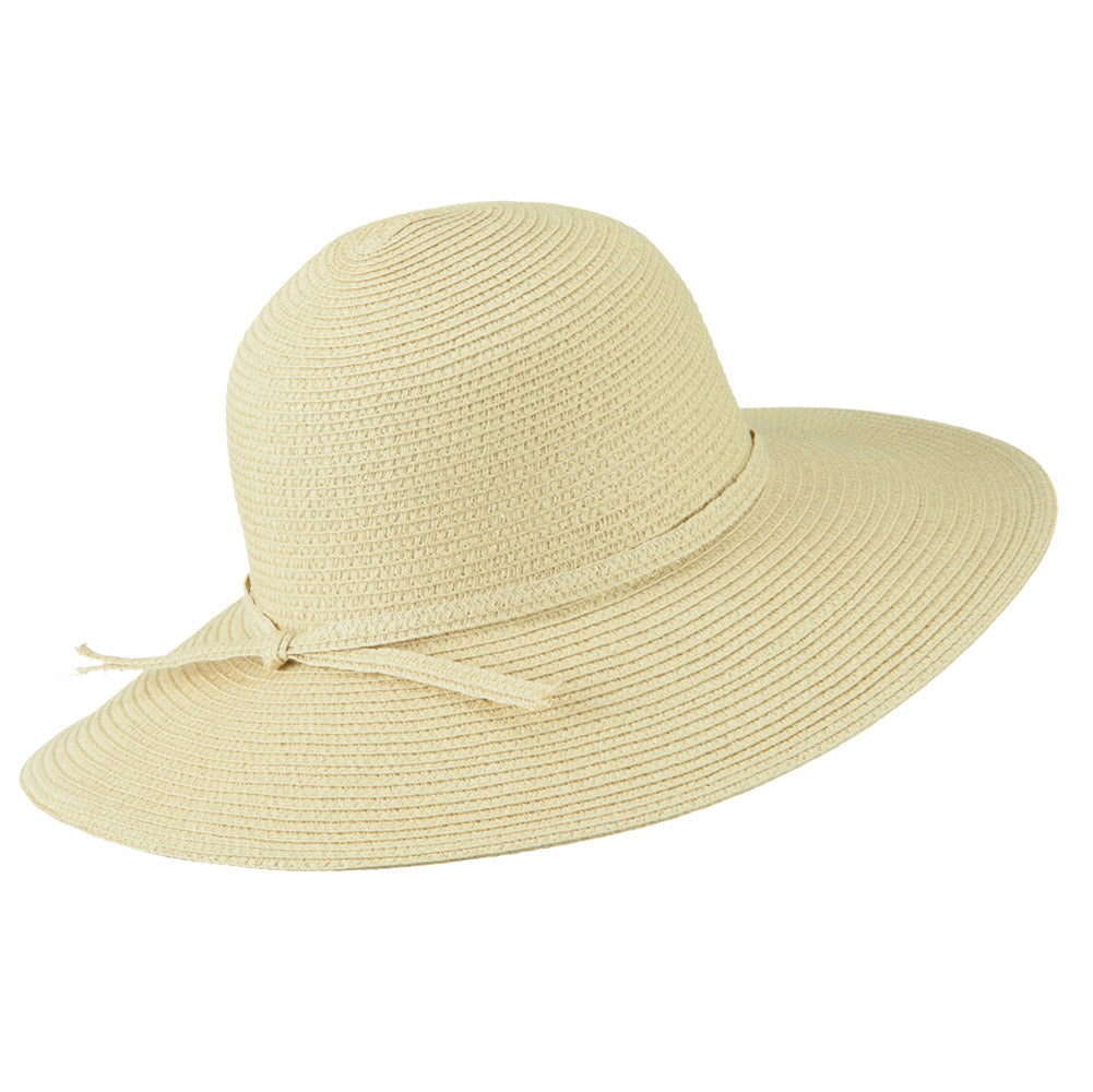 Paper Braid Flat Brim Self Tie Hat