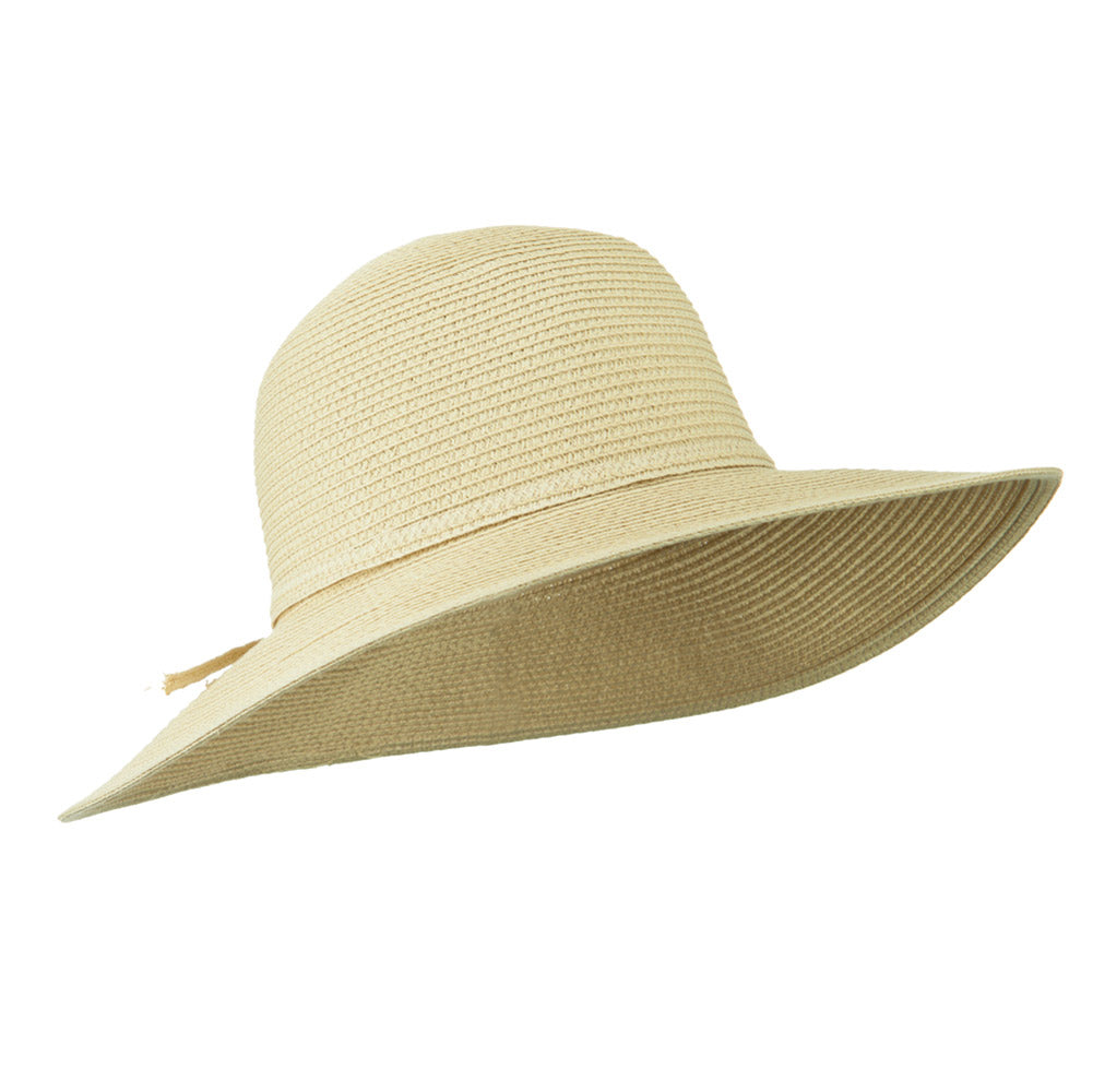 Paper Braid Flat Brim Self Tie Hat