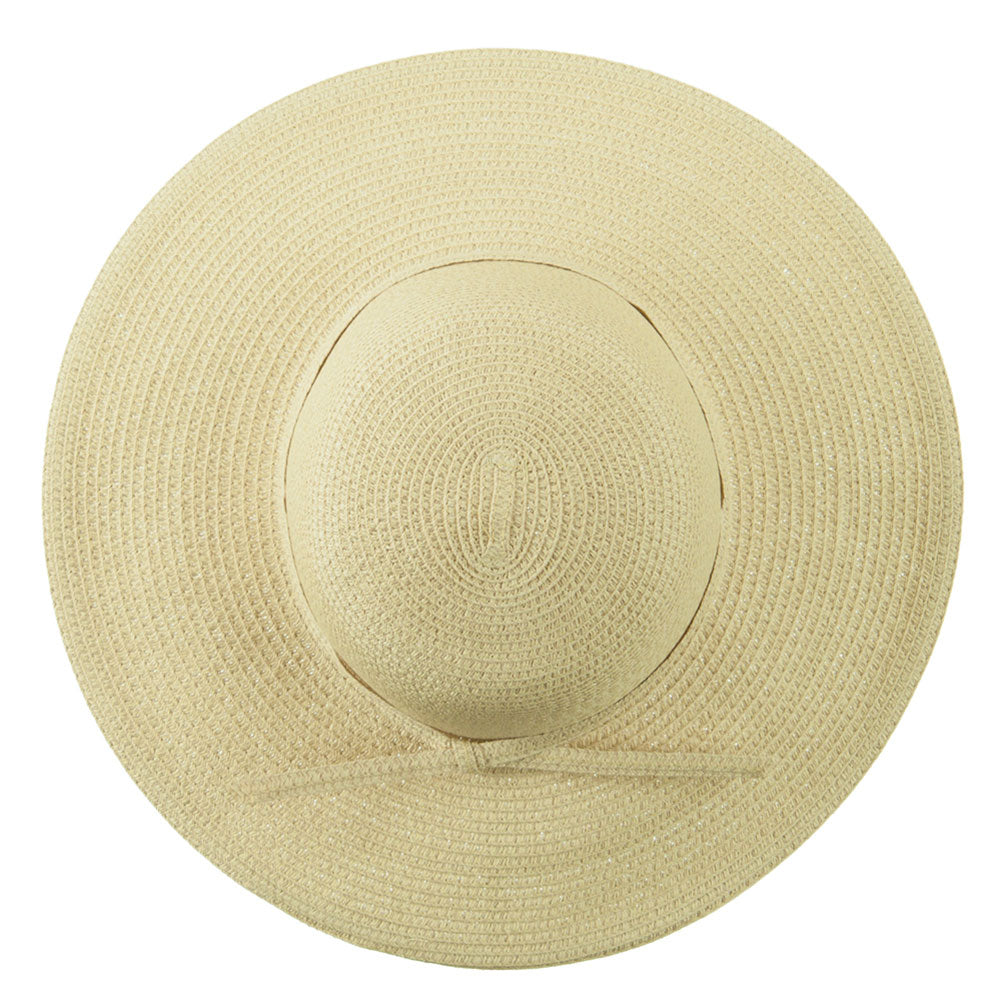 Paper Braid Flat Brim Self Tie Hat