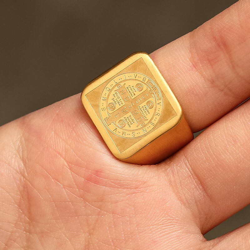 St. Benedict Cross Stainless Steel Christian Ring