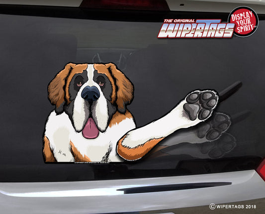 Sully the St Bernard Waving Dog WiperTags