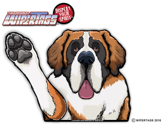 Sully the St Bernard Waving Dog WiperTags