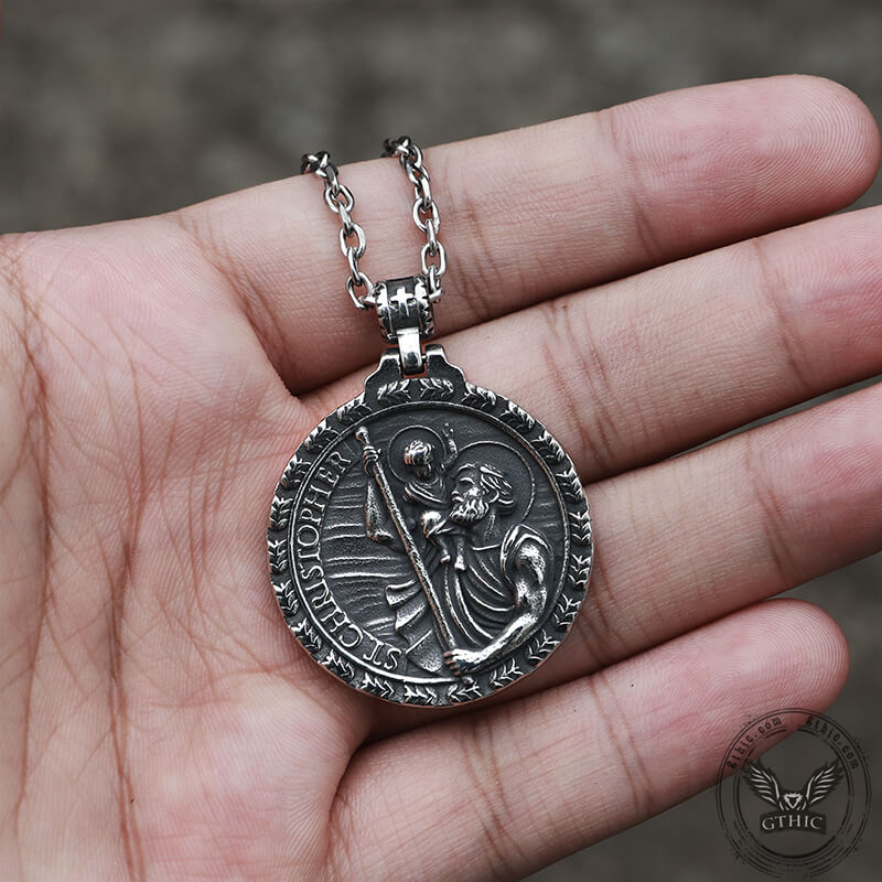 St. Christopher Guide Us Stainless Steel Pendant