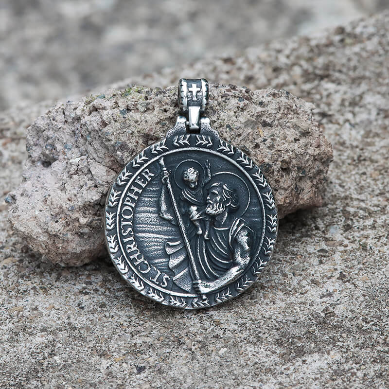 St. Christopher Guide Us Stainless Steel Pendant