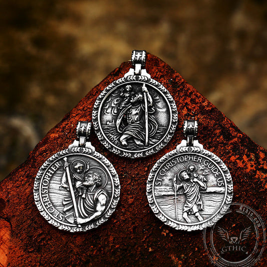 St. Christopher Guide Us Stainless Steel Pendant