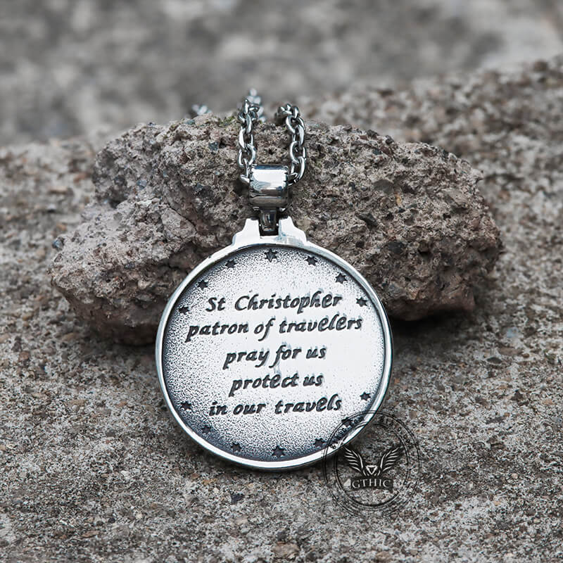 St. Christopher Guide Us Stainless Steel Pendant